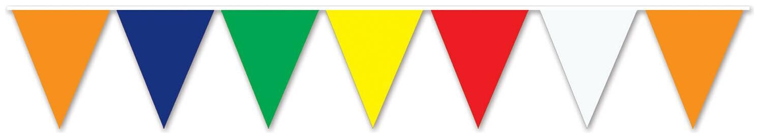 

(12) Multi-Color Pennant Banner all-weather 15 pennants string