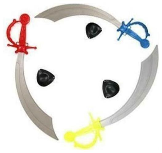 

(12) Pirate Swords Eye Patches Open Seas Party Nice Plastic Toys Fun Favor Goody