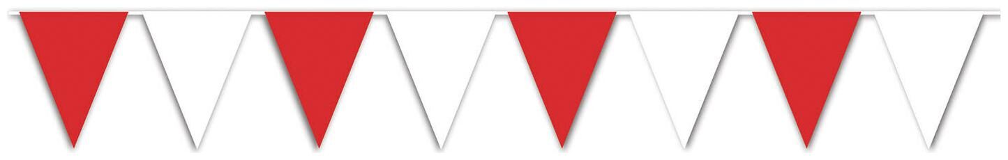 

(12) Red White Pennant Banner all-weather 15 pennants string