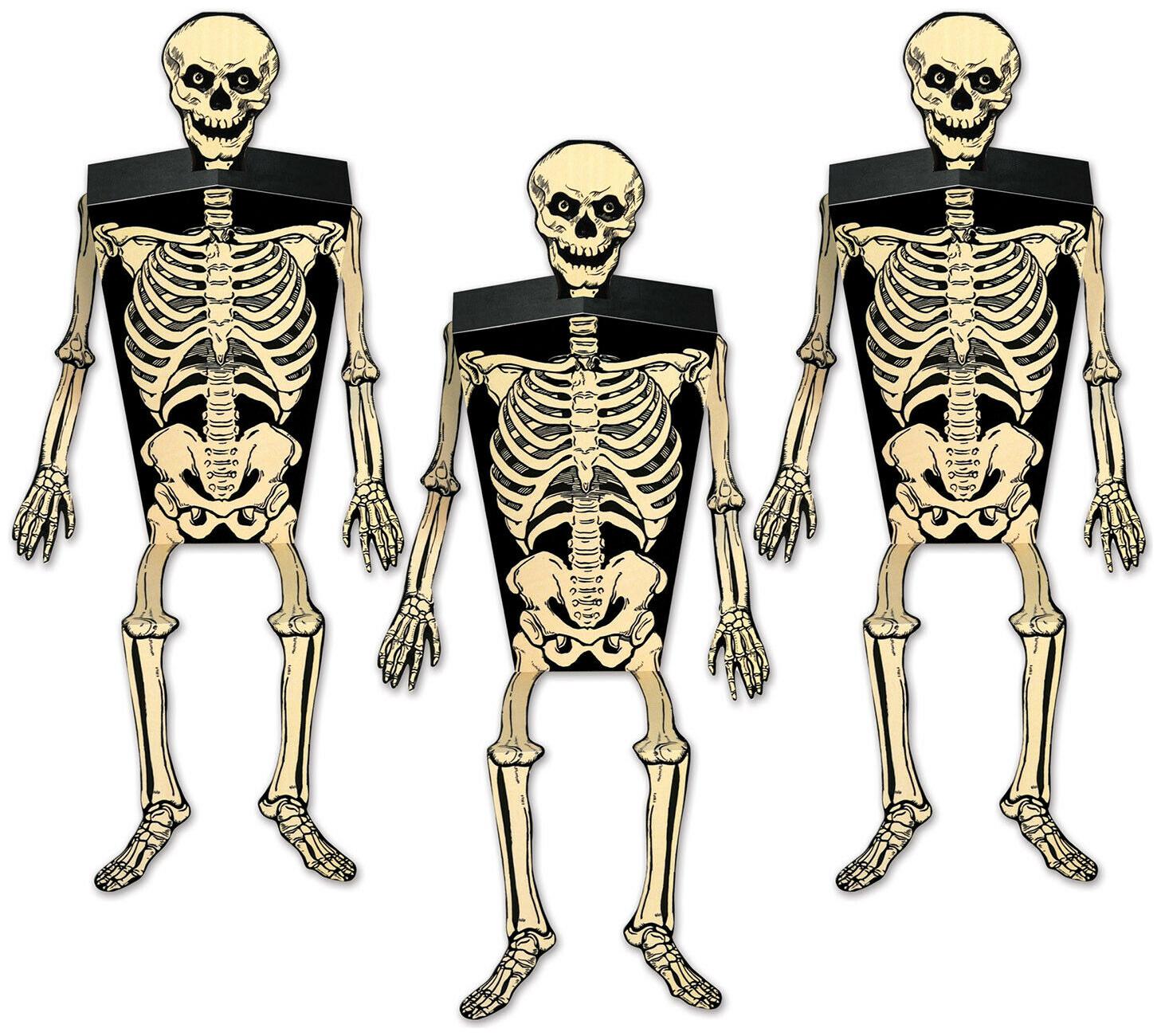 

(12) Skeleton Favor Boxes skulls arms legs included assembly required