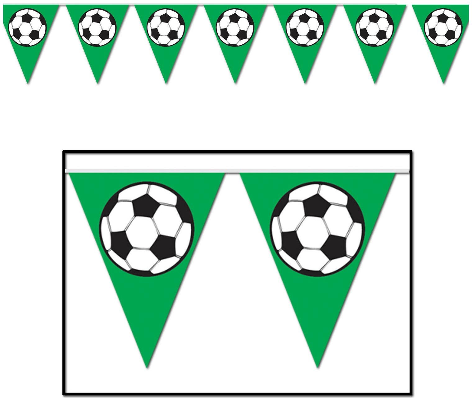 

(12) Soccer Ball Pennant Banner all-weather 12 pennants string