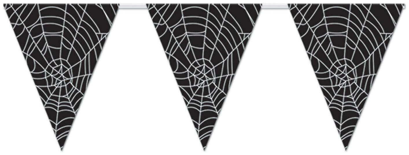 

(12) Spider Web Pennant Banner all-weather 12 pennants string