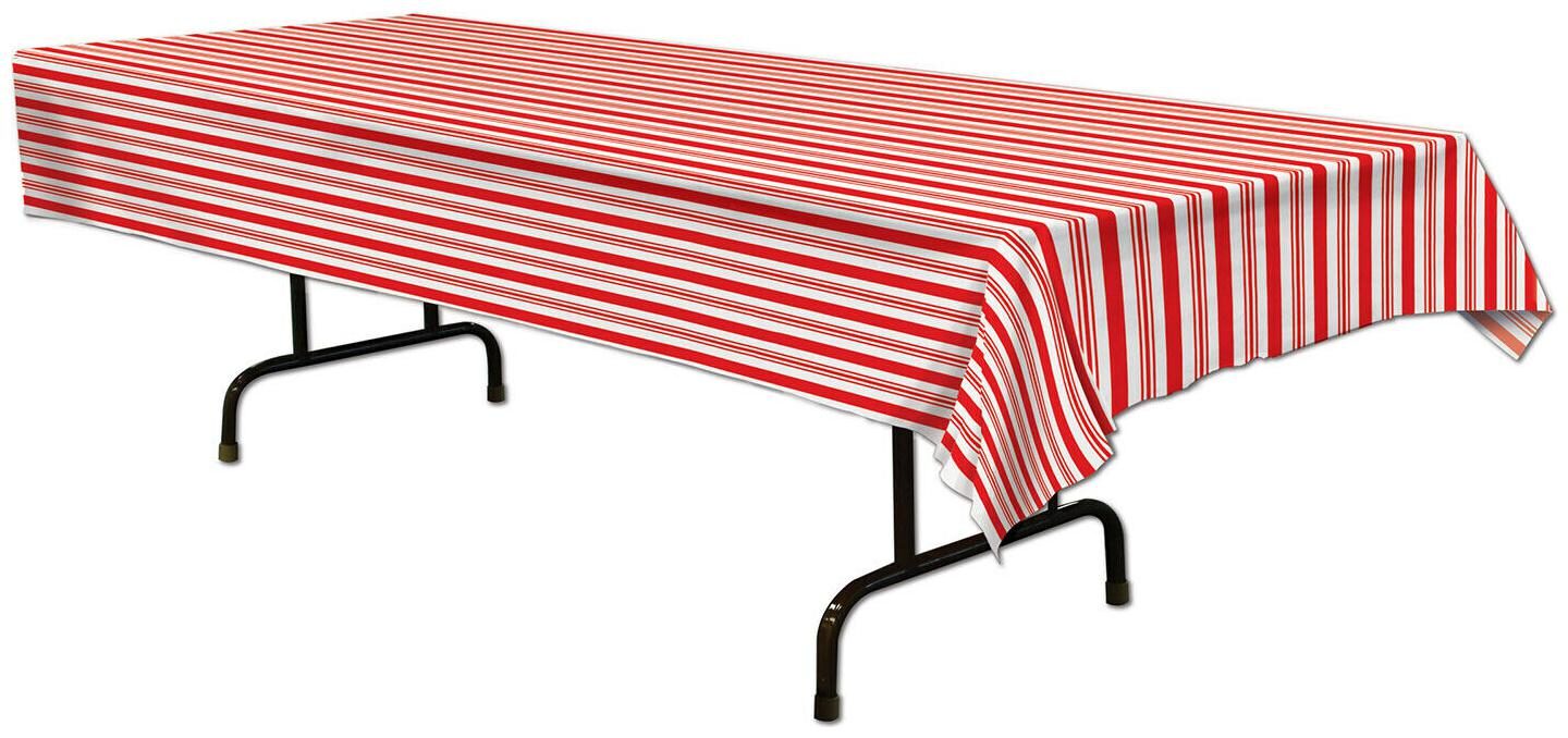 

(12) Striped Tablecover plastic