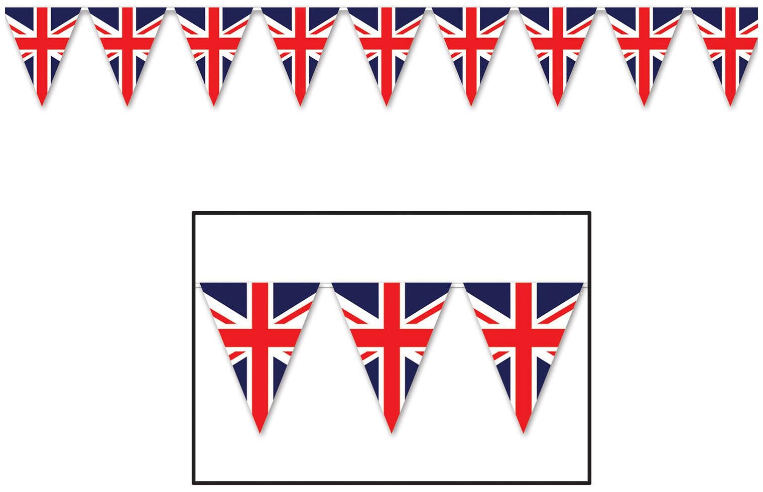 

(12) Union Jack Pennant Banner all-weather 12 pennants string