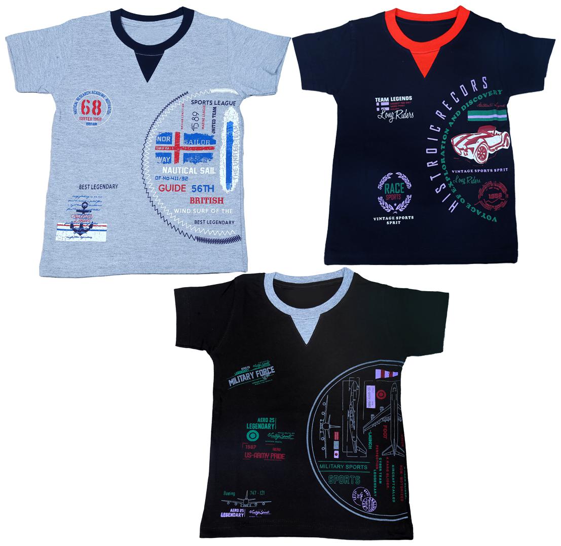 

1LY GARMENTS Boy Cotton Printed T-shirt - Multi