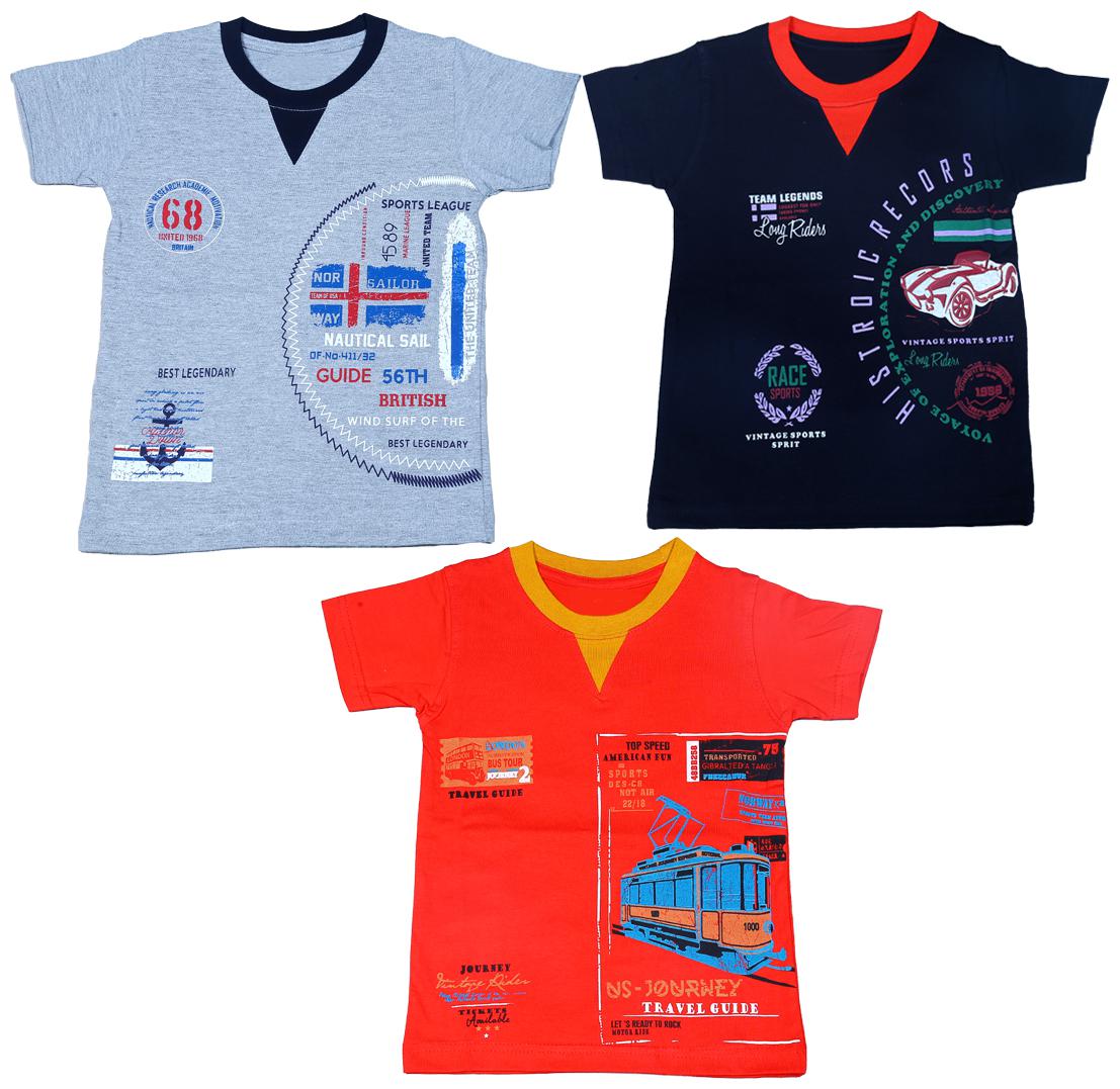 

1LY GARMENTS Boy Cotton Printed T-shirt - Multi
