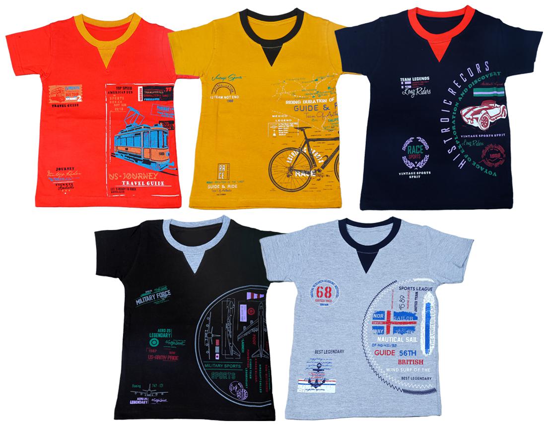 

1LY GARMENTS Boy Cotton Printed T-shirt - Multi