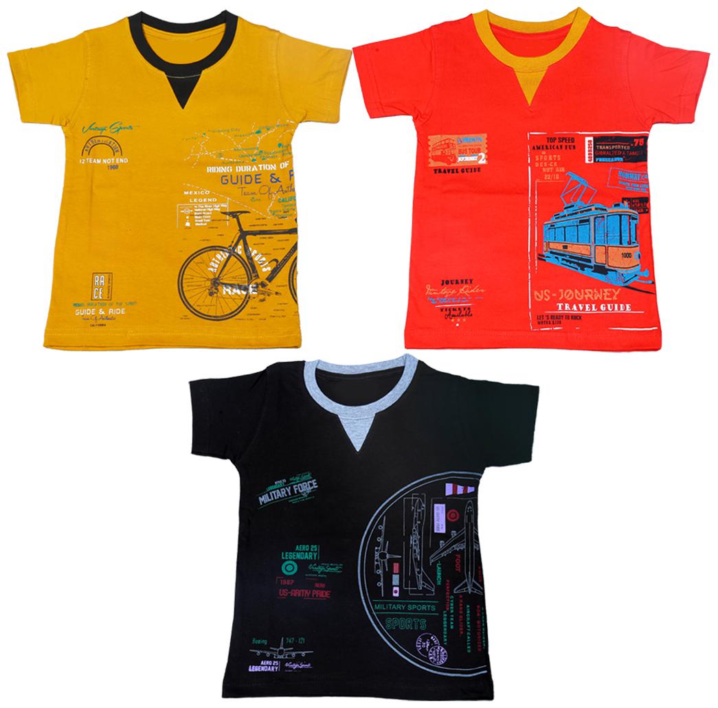 

1LY GARMENTS Boy Cotton Printed T-shirt - Multi