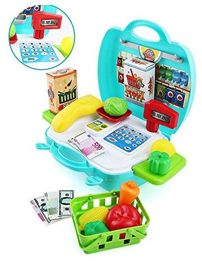 

23 pcs Suitcase With Organic Products Kitchen Play Set For Interactive Kitchen Set