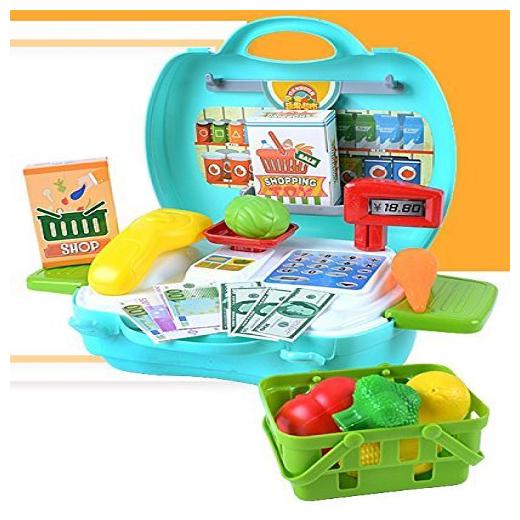 

23 pcs Suitcase With Organic Products Kitchen Play Set For Interactive Kitchen Set