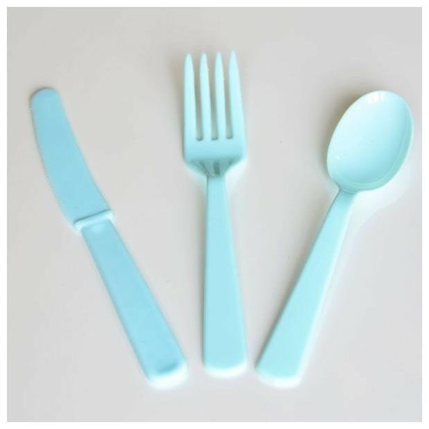 

24 ct Premium Plastic Assorted Cutlery Knives Forks Spoons Multiple Colors