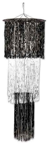 

3-Tier Shimmering Chandelier - Black White
