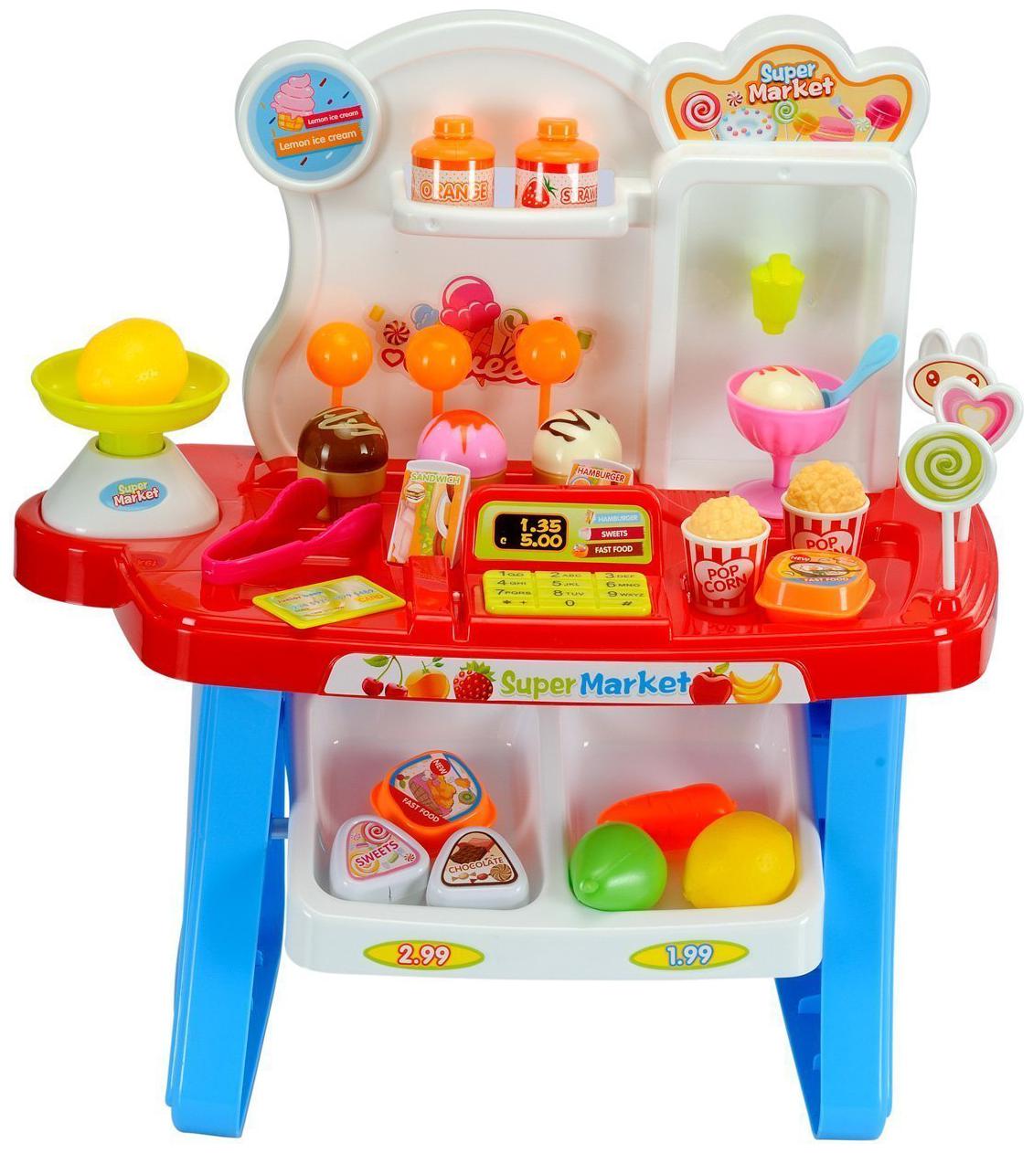 

34 pcs Kids Mini Market Supermarket Play Set with lights Sounds Toy for Kids