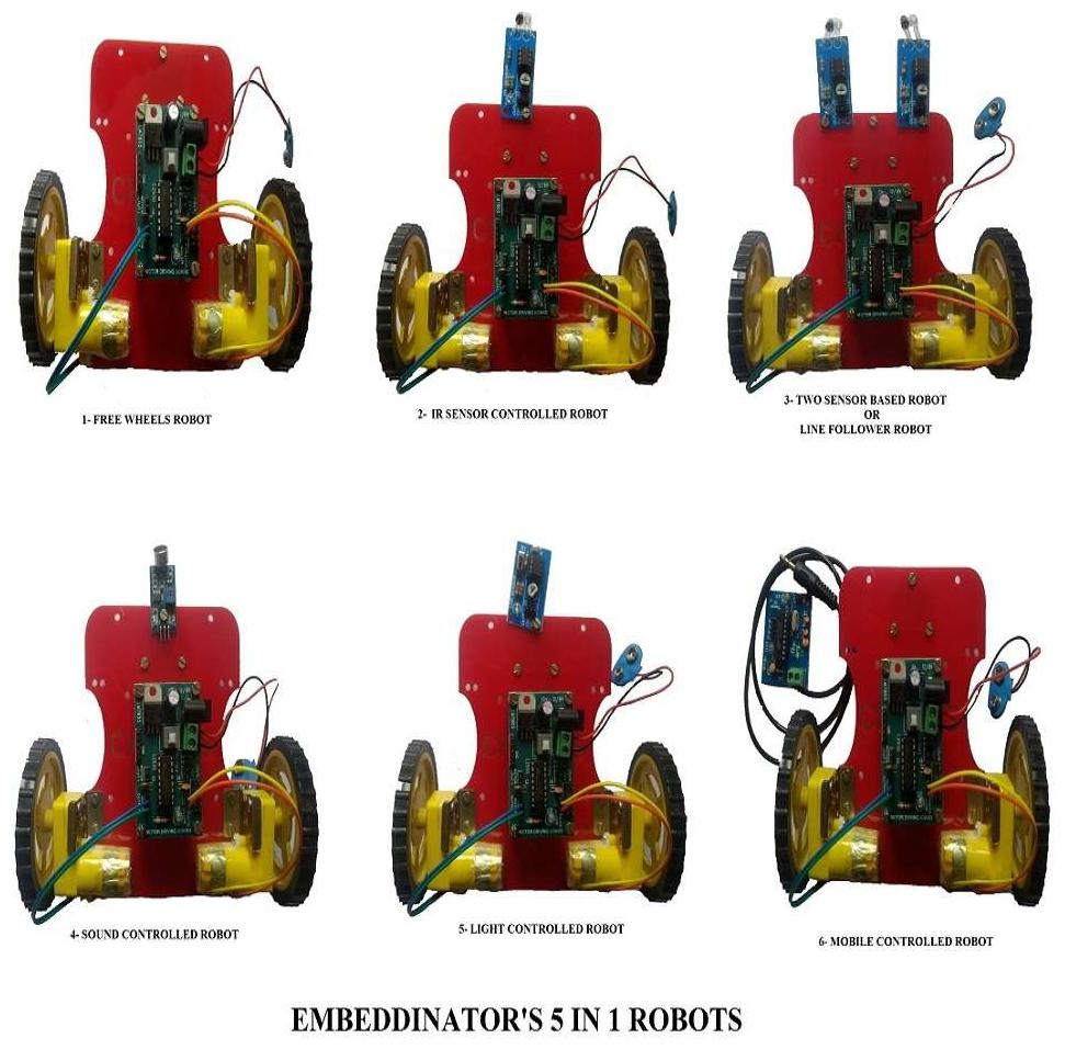 

5 in 1 Non Programmable DIY Robotic Kit (Without Microcontroller)