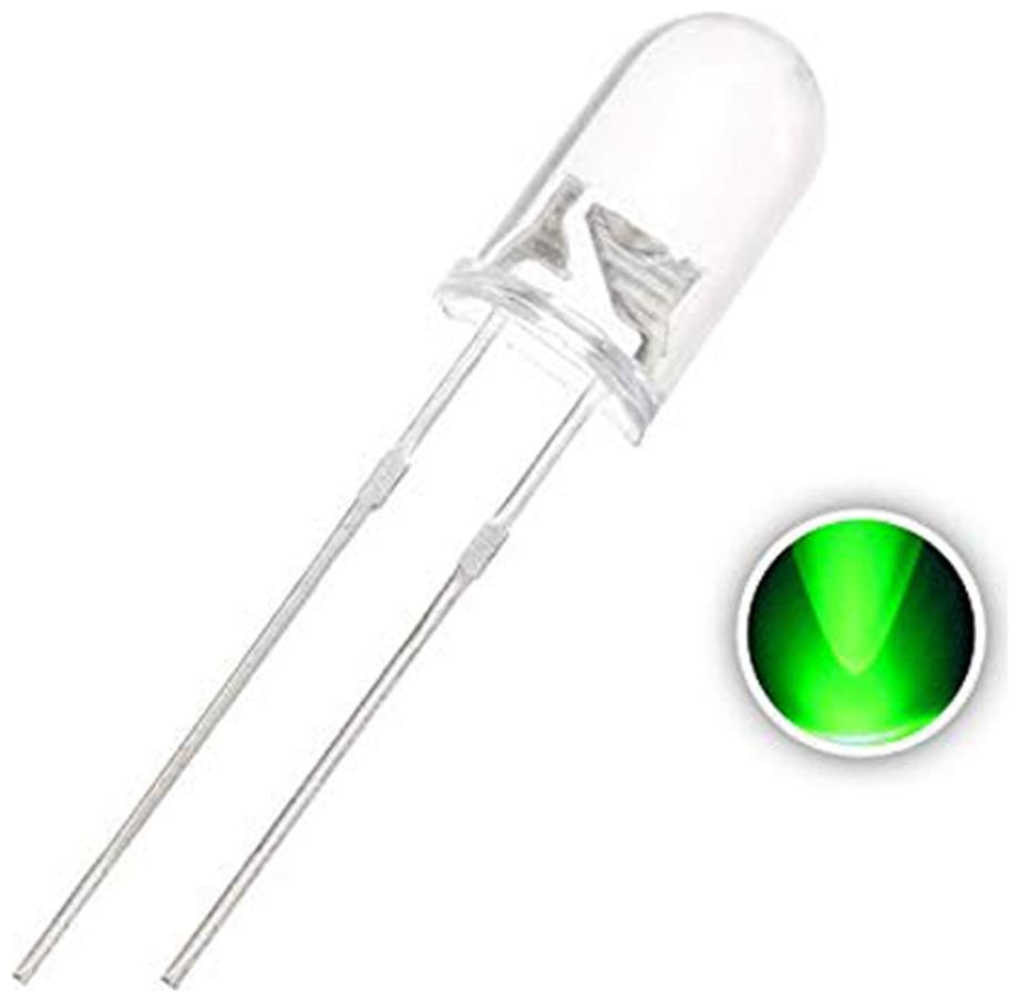 

5mm Green Clear LED (Light Emitting Diode) -100pcs
