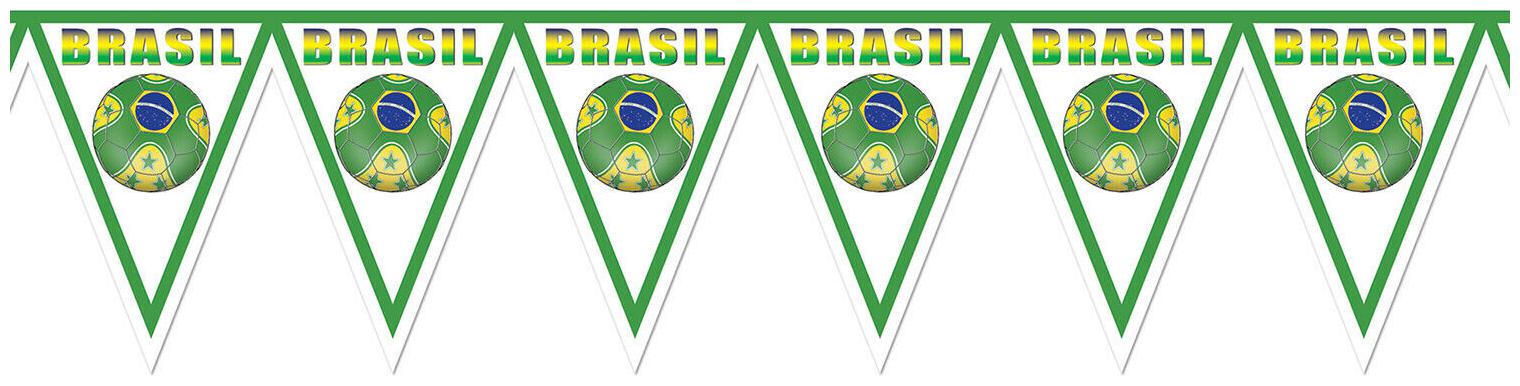 

(6) Pennant Banner - Brasil all-weather 12 pennants string 2 grommets