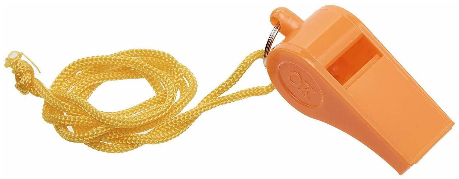 

6 Plastic Whistle Lanyard Emergency Survival Party s