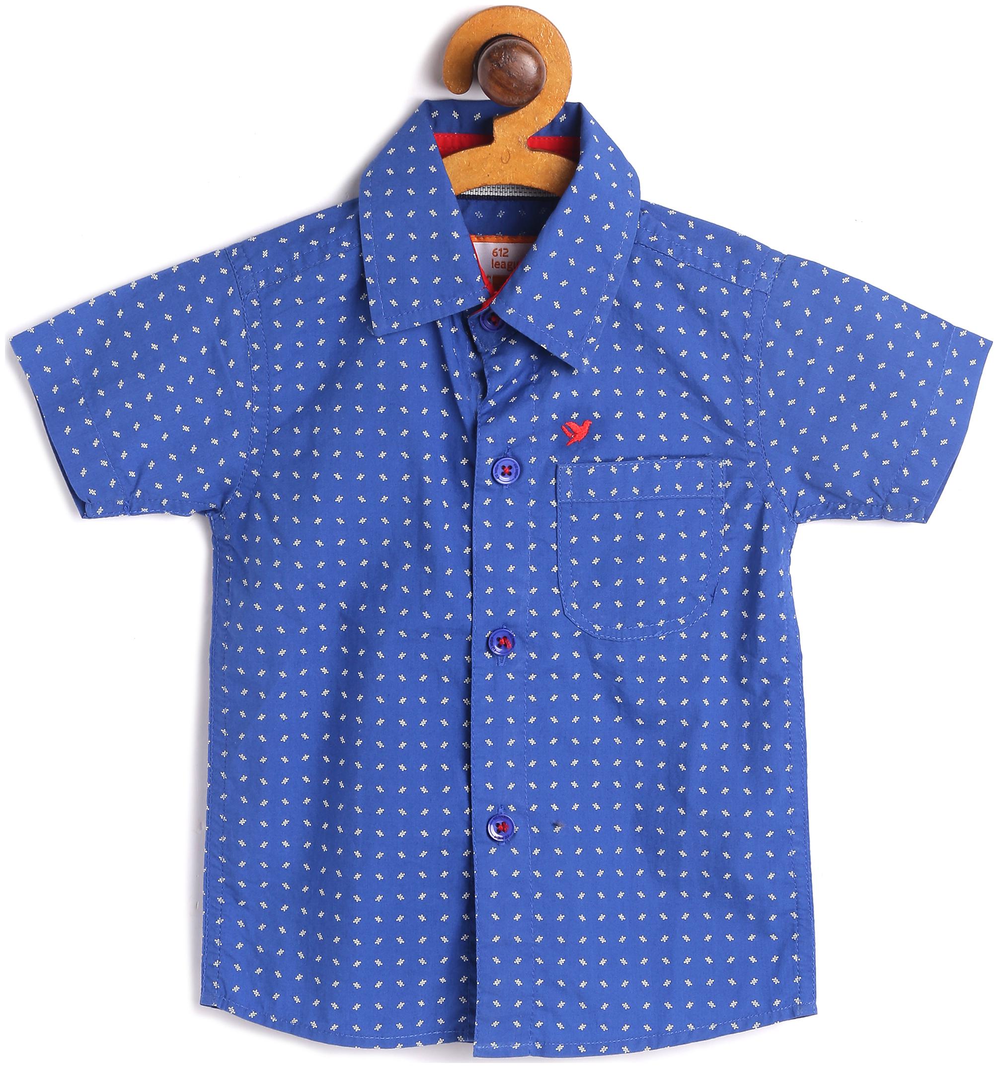 

612 League Cotton Printed Shirt for Baby Boy - Blue
