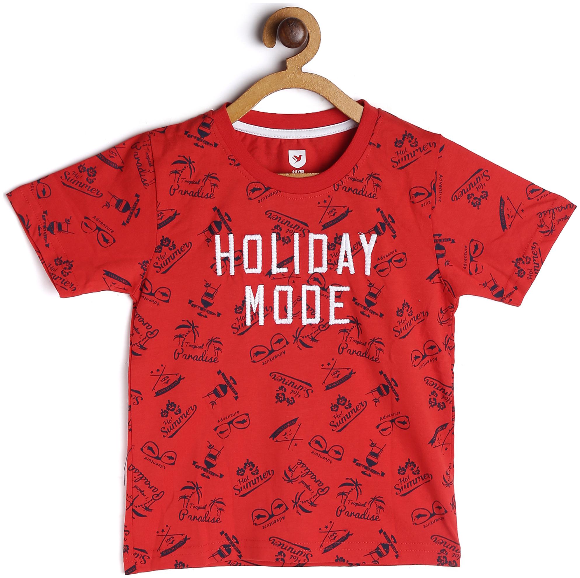 

612 League Boy Cotton Printed T-shirt - Red