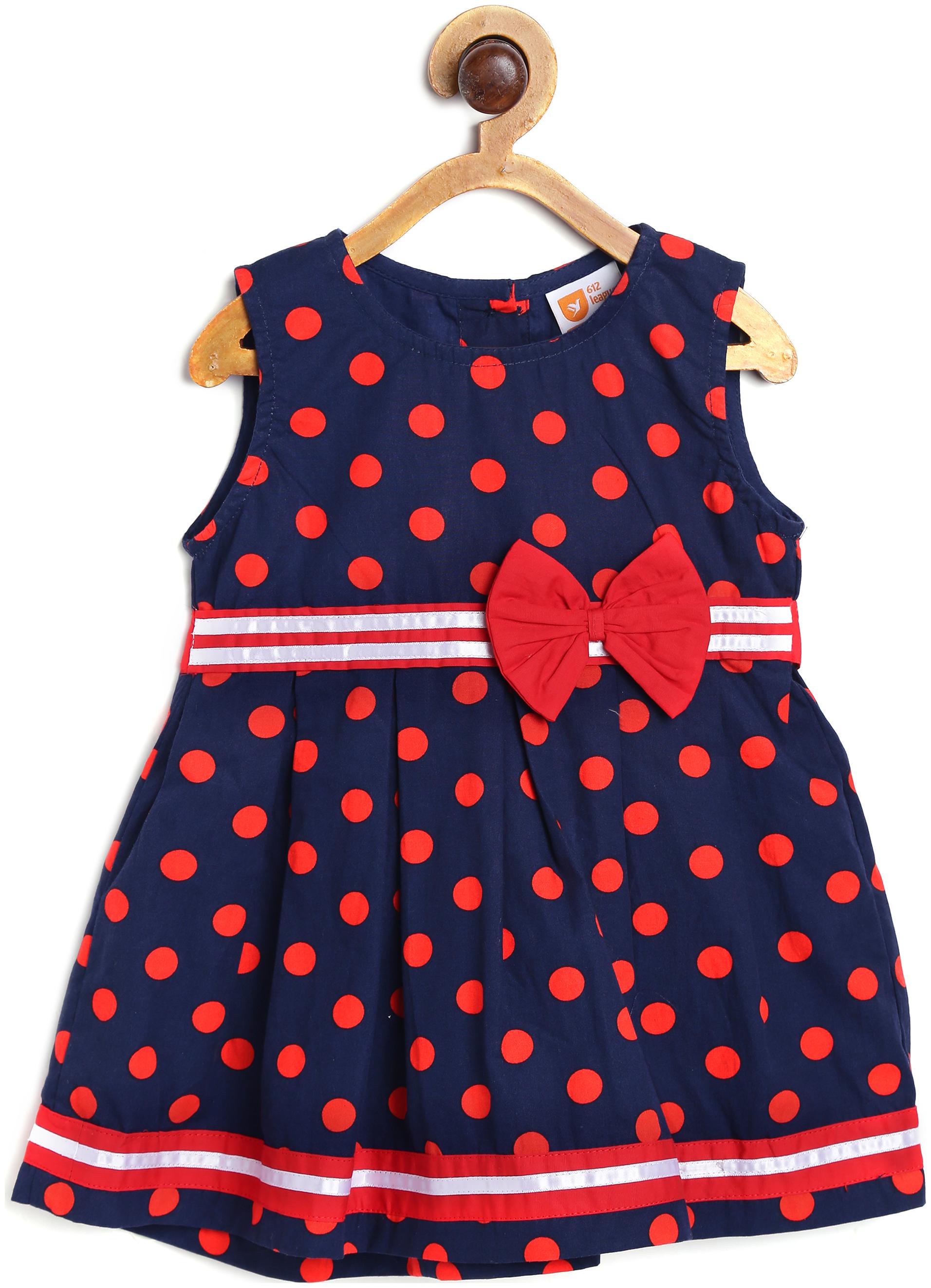 

612 League Baby girl Cotton Printed Princess frock - Blue
