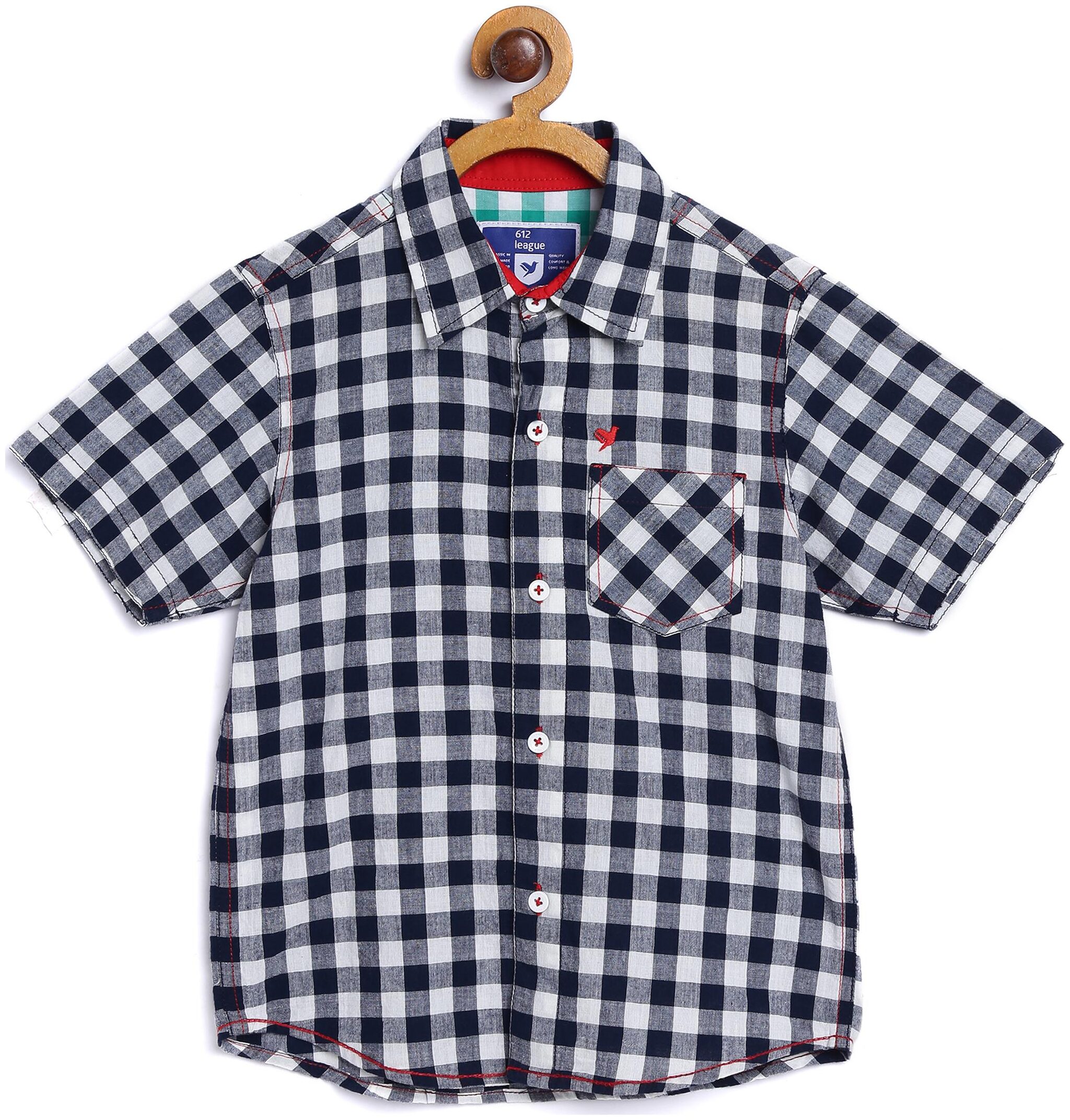 

612 League Boy Cotton Solid Shirt Black