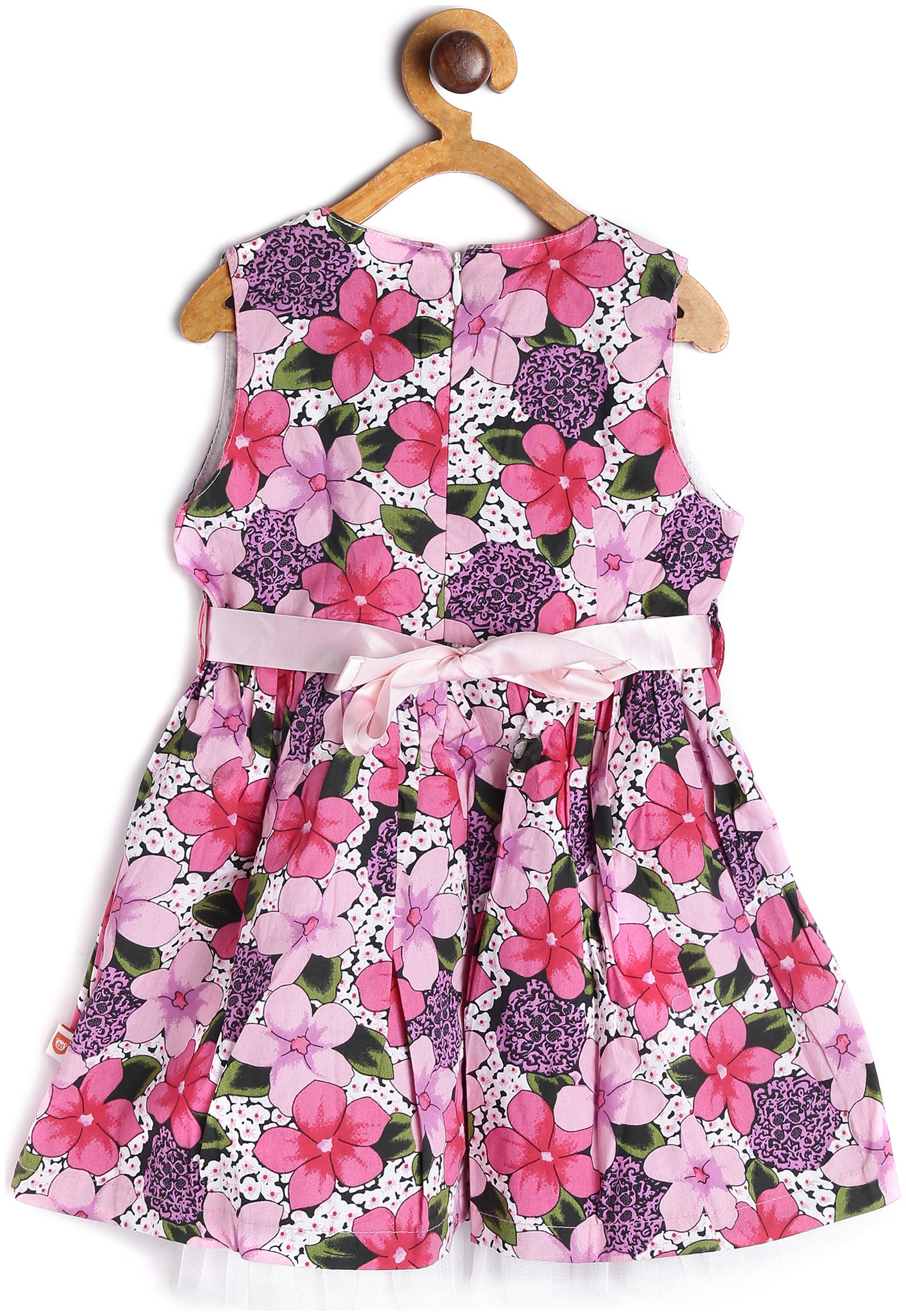 

612 League Baby girl Cotton Printed Princess frock - Multi