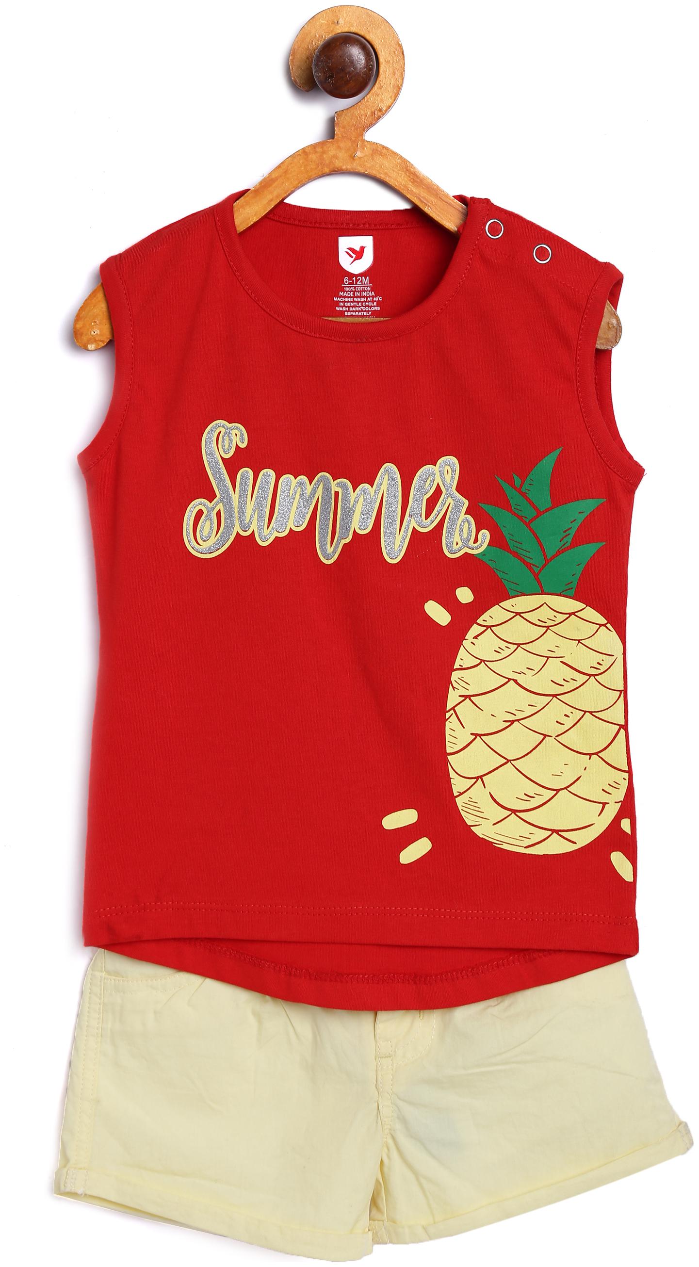 

612 League Baby girl Top bottom set - Yellow