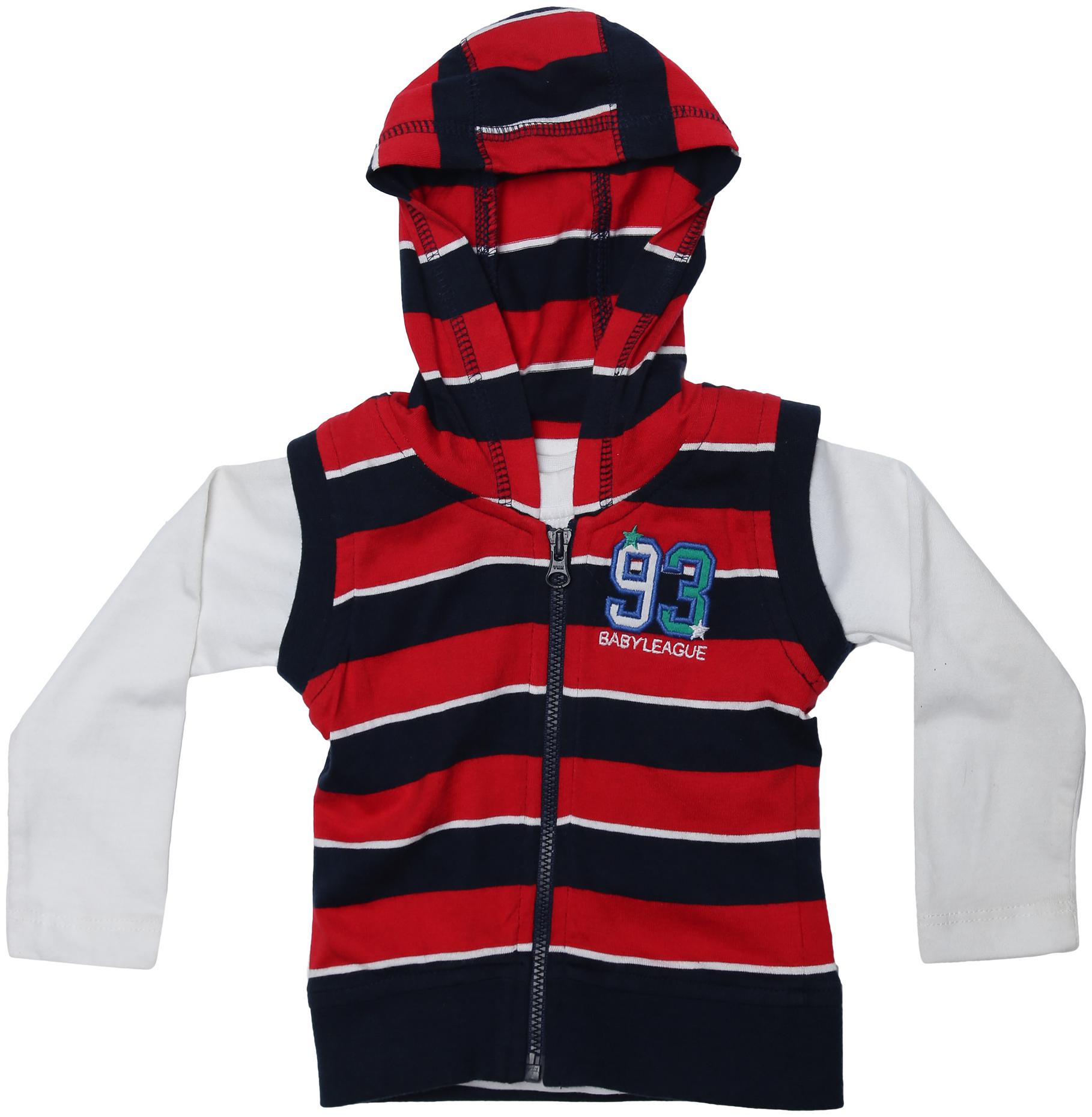 

612 League Cotton Self design T shirt for Baby Boy - Red