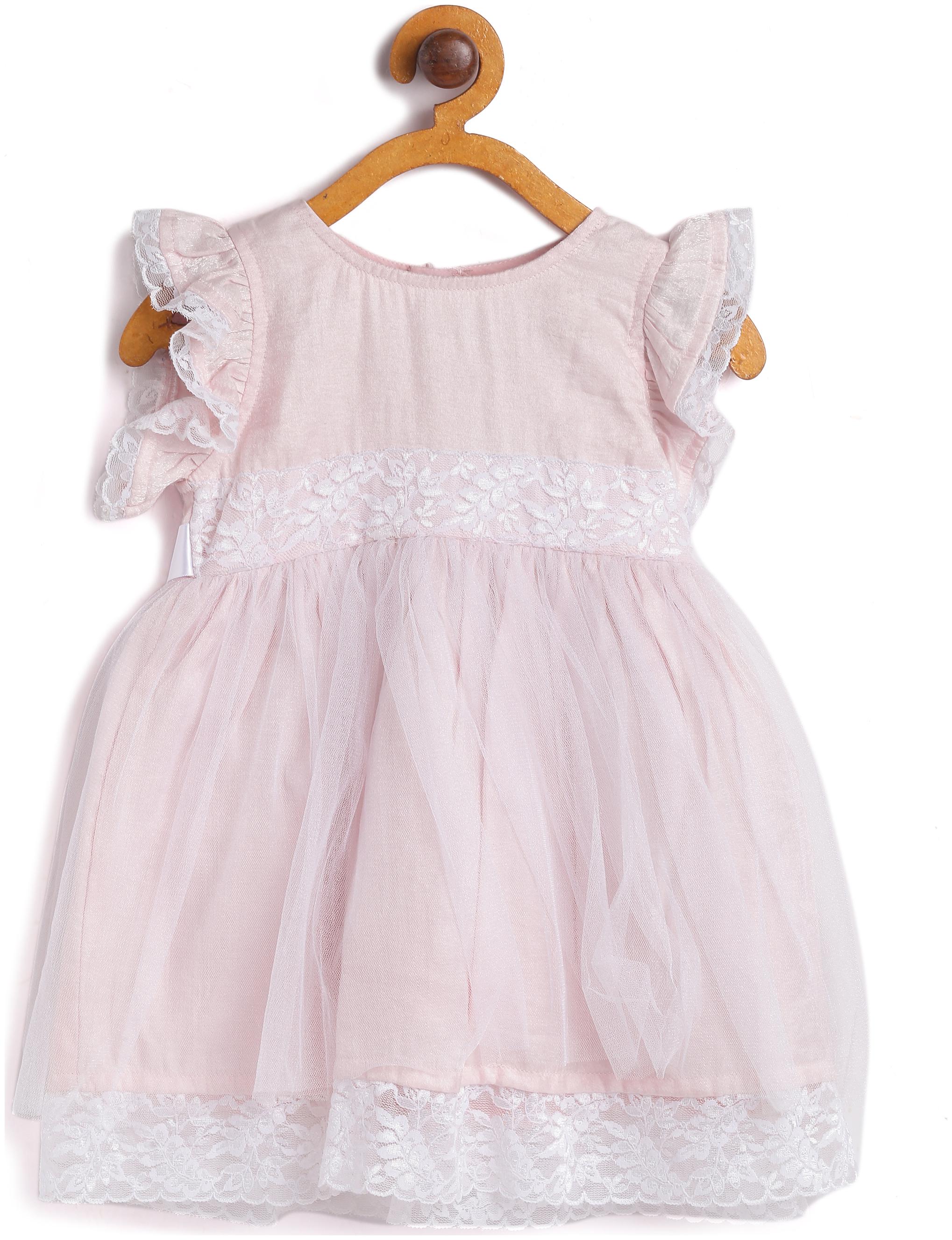 

612 League Baby girl Cotton Printed Princess frock - Pink