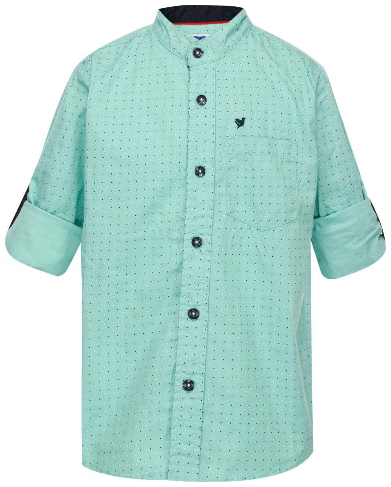 

612 League Boy Cotton Solid Shirt Green