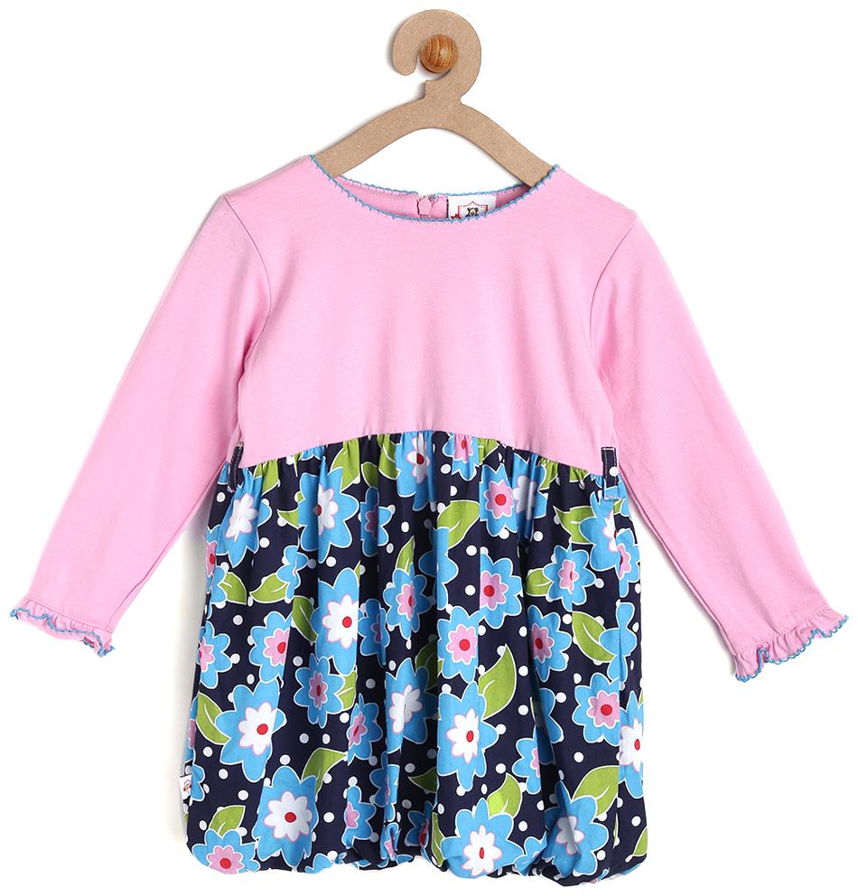

612 League Baby girl Cotton Printed Princess frock - Multi