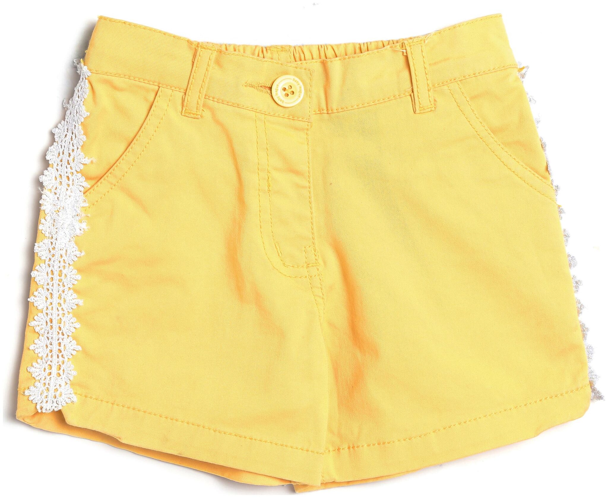 

612 League Baby girl Cotton Solid Shorts - Yellow