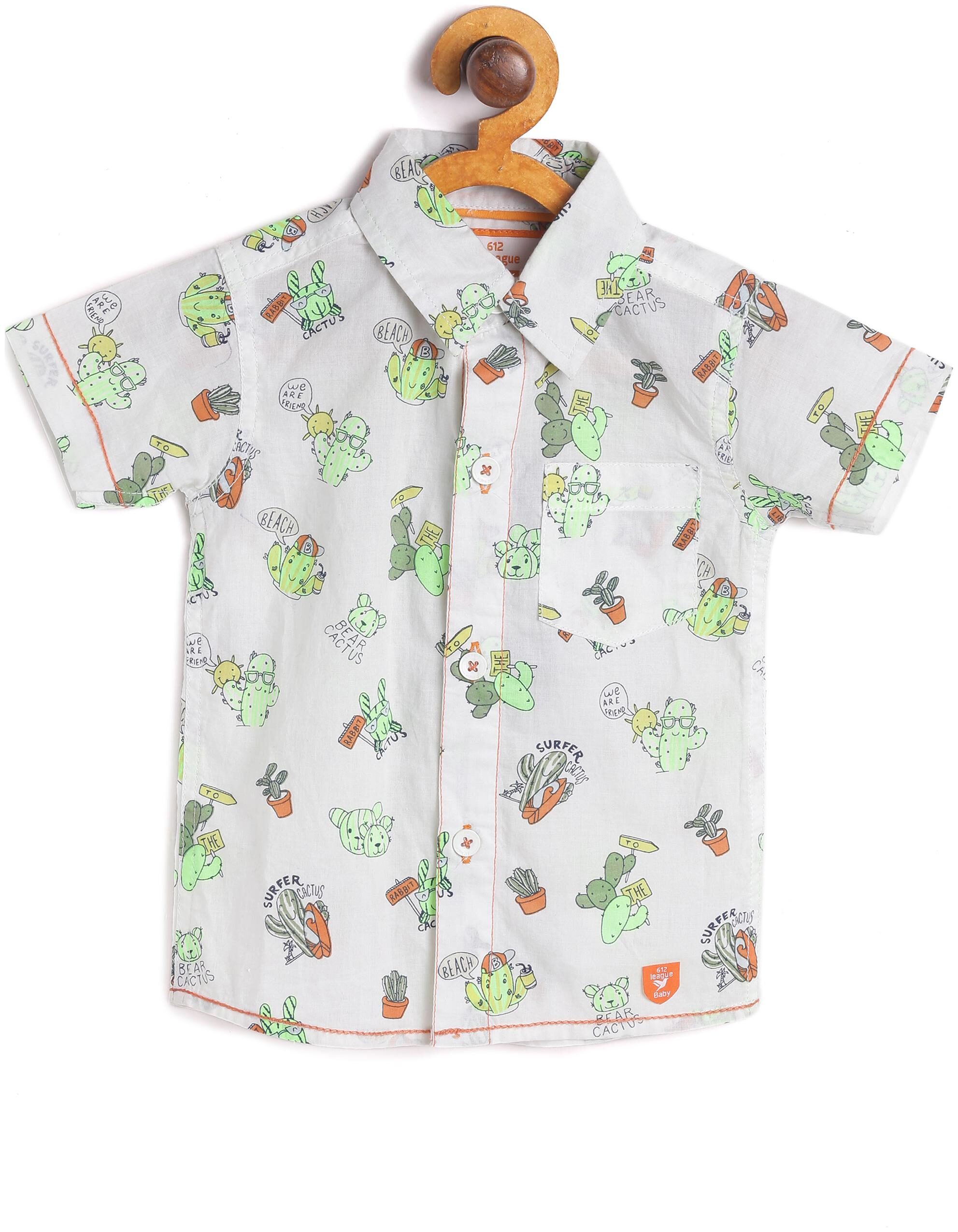

612 League Cotton Printed Shirt for Baby Boy - White
