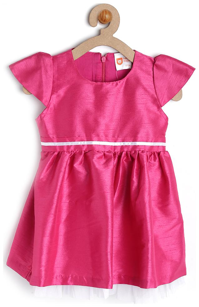 

612 League Baby girl Cotton Printed Princess frock - Pink