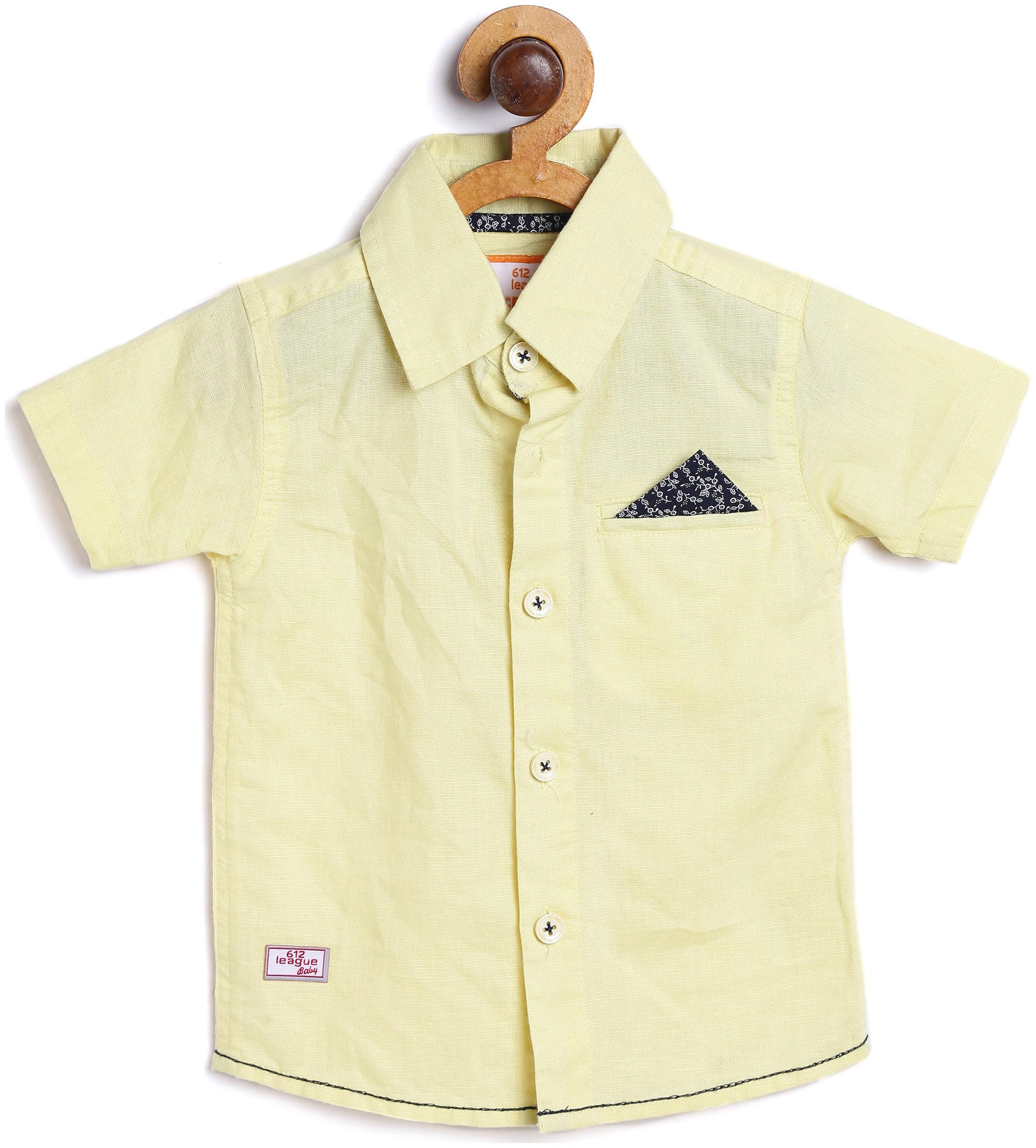 

612 League Cotton Printed Shirt for Baby Boy - Yellow