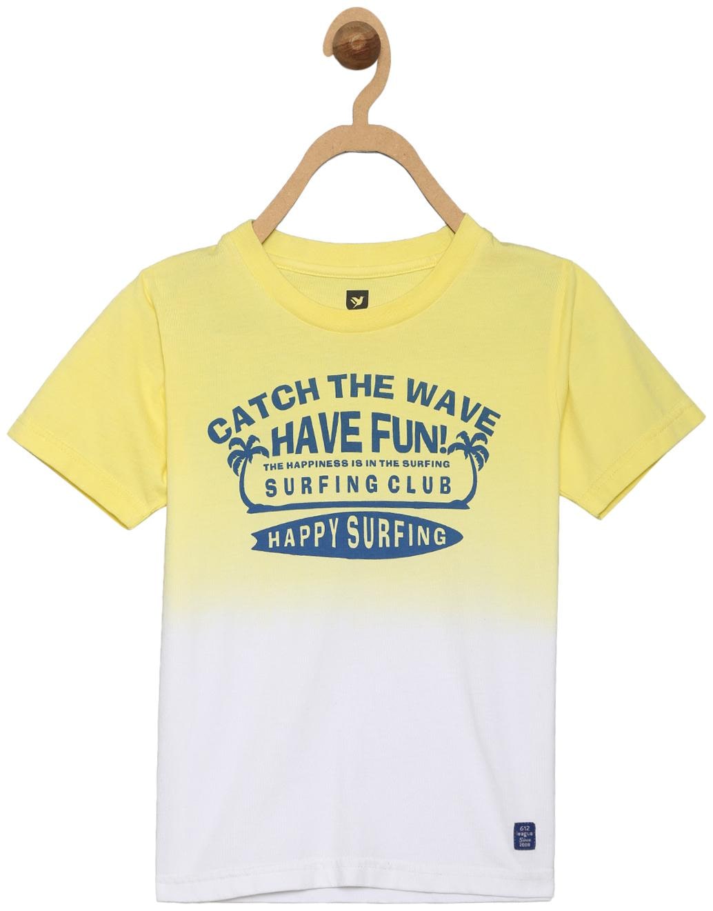 

612 League Boy Cotton Printed T-shirt - Yellow