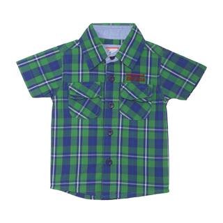 612 League Cotton Checked T shirt for Unisex Infants - Green
