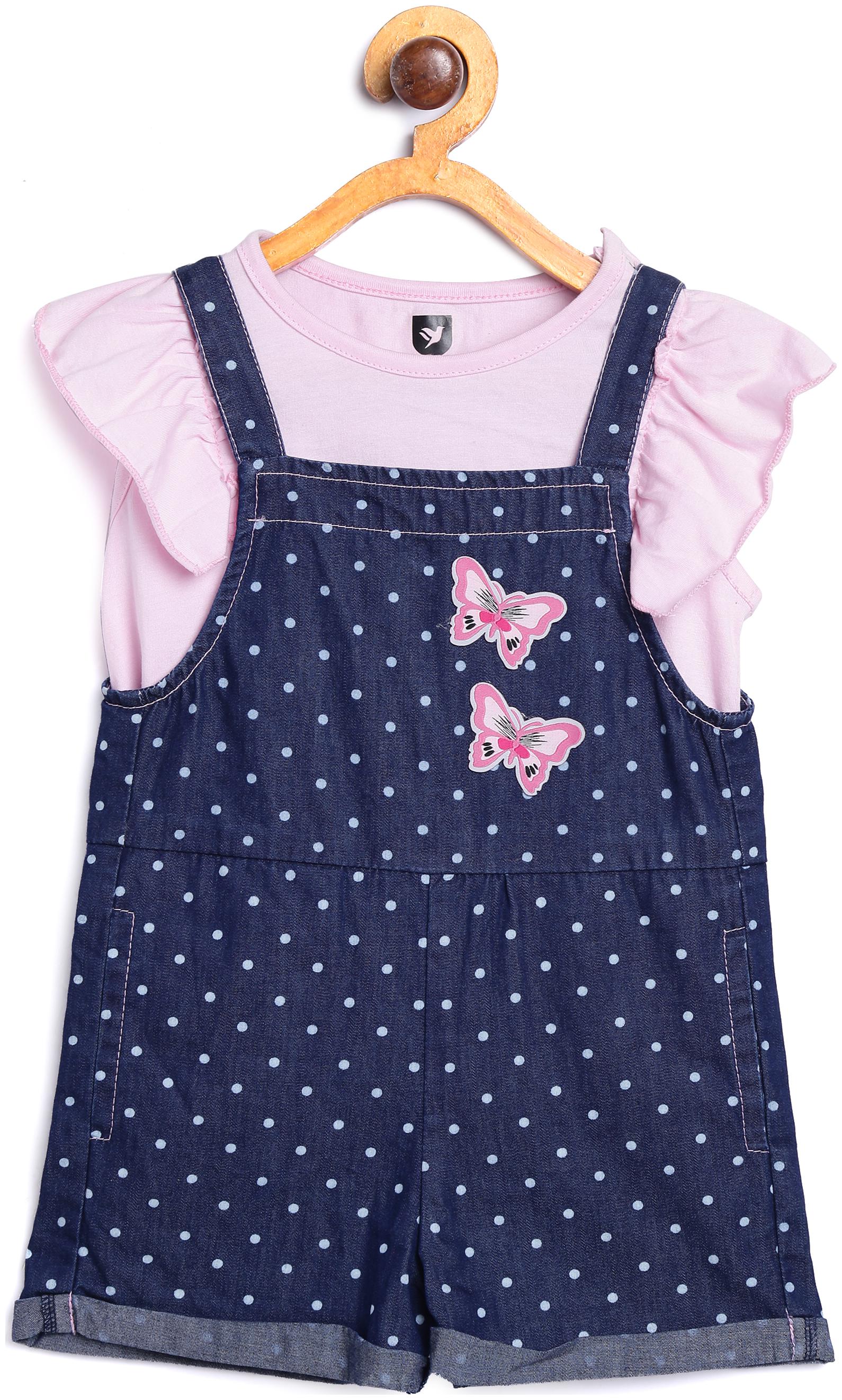 

612 League Baby girl Cotton Printed Princess frock - Blue
