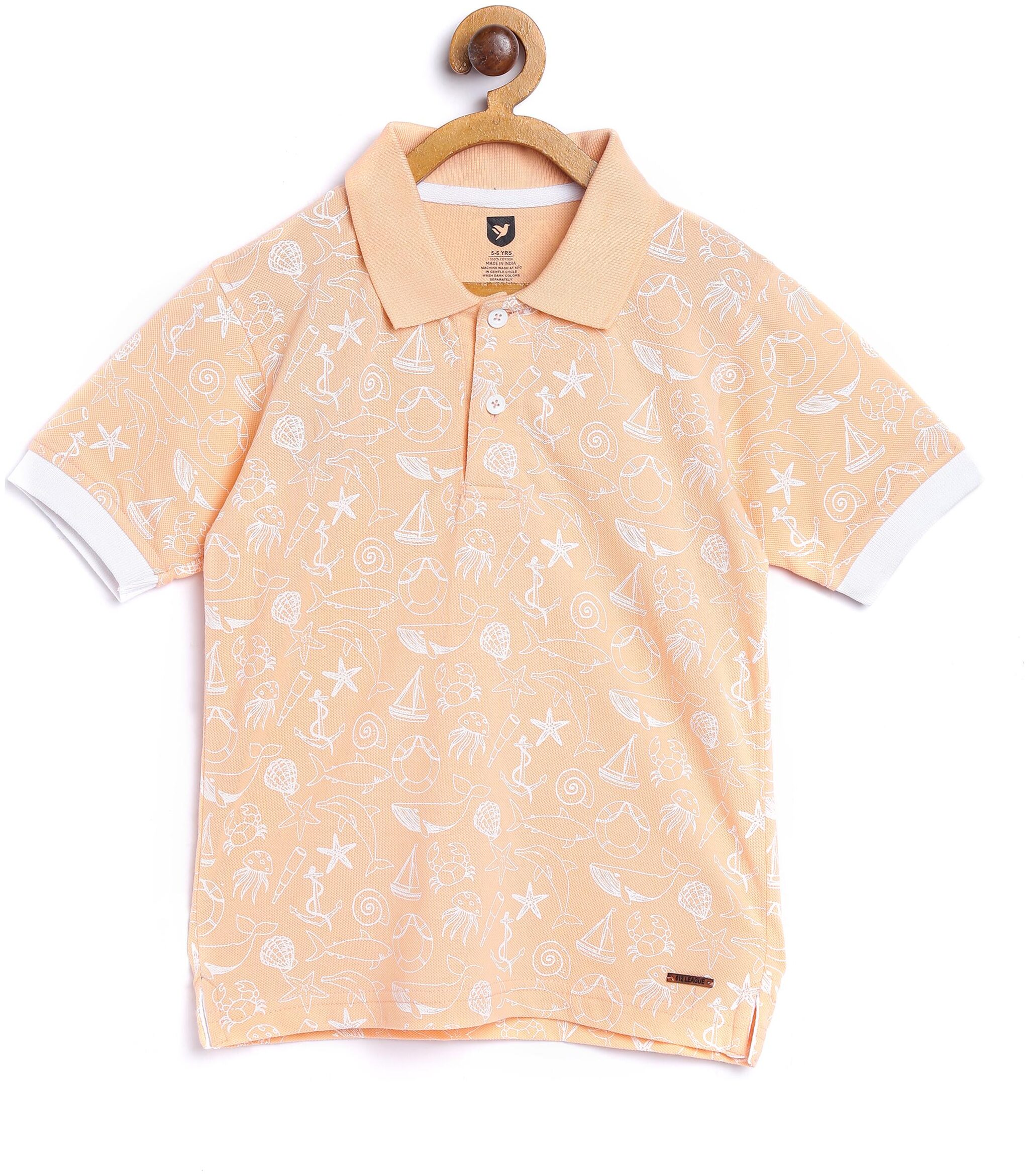 

612 League Boy Cotton Printed T-shirt - Orange