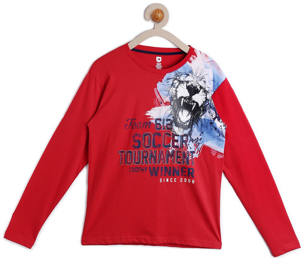 

612 League Boy Cotton Printed T-shirt - Red