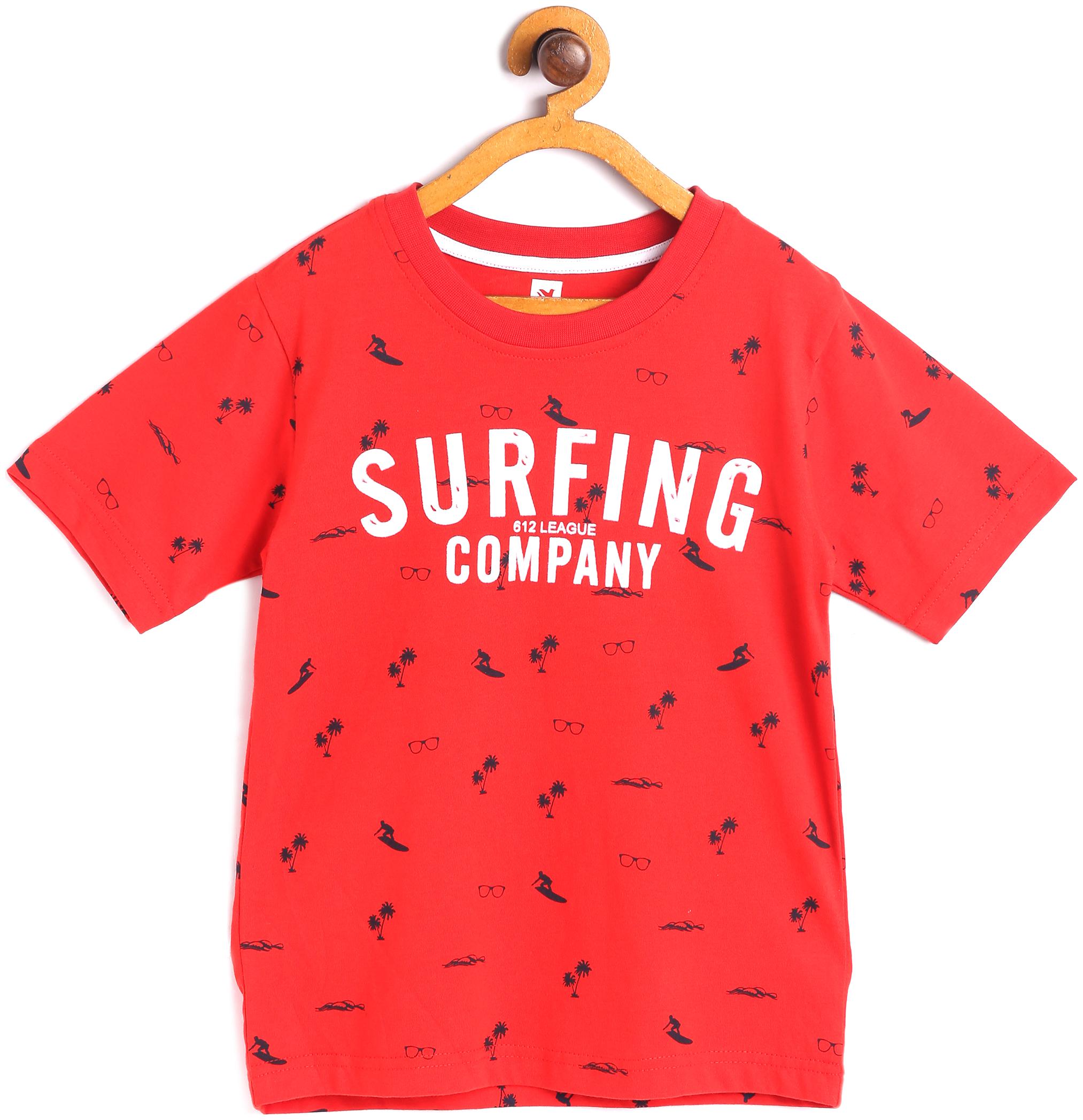 

612 League Boy Cotton Printed T-shirt - Red