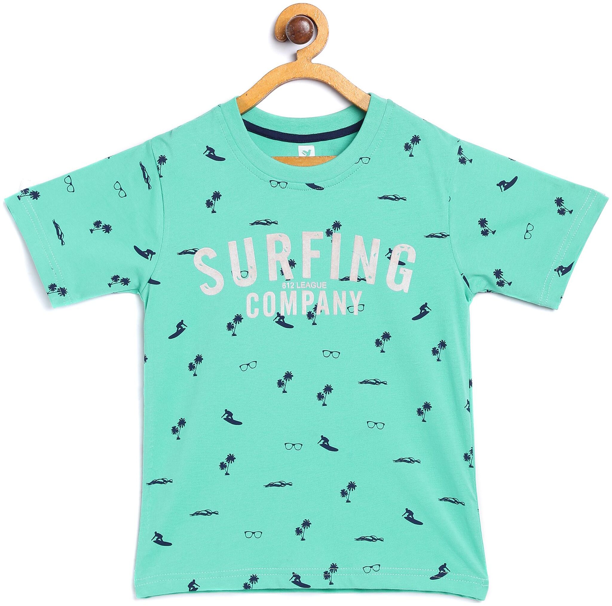 

612 League Boy Cotton Printed T-shirt - Green