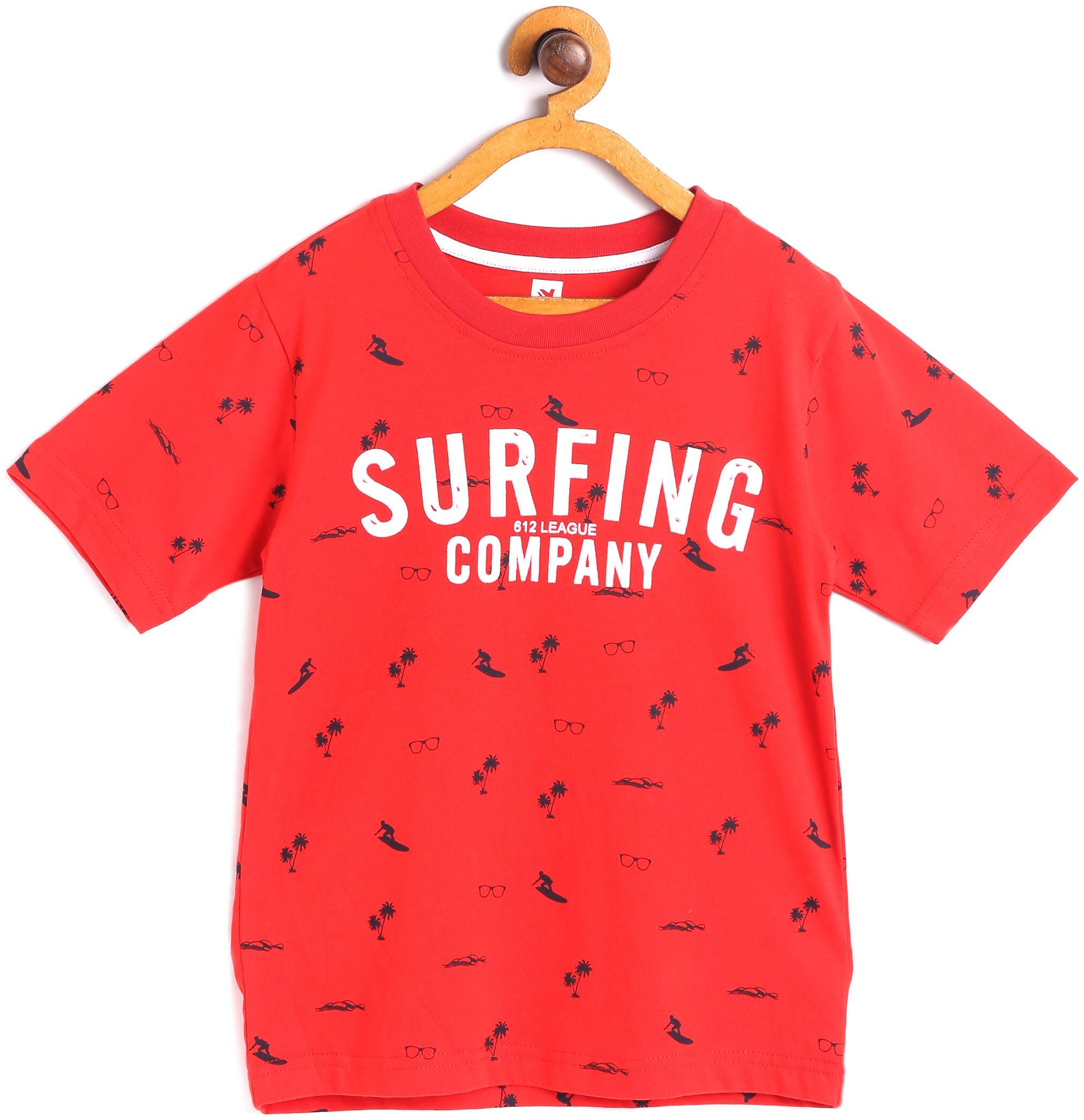 

612 League Boy Cotton Printed T-shirt - Red
