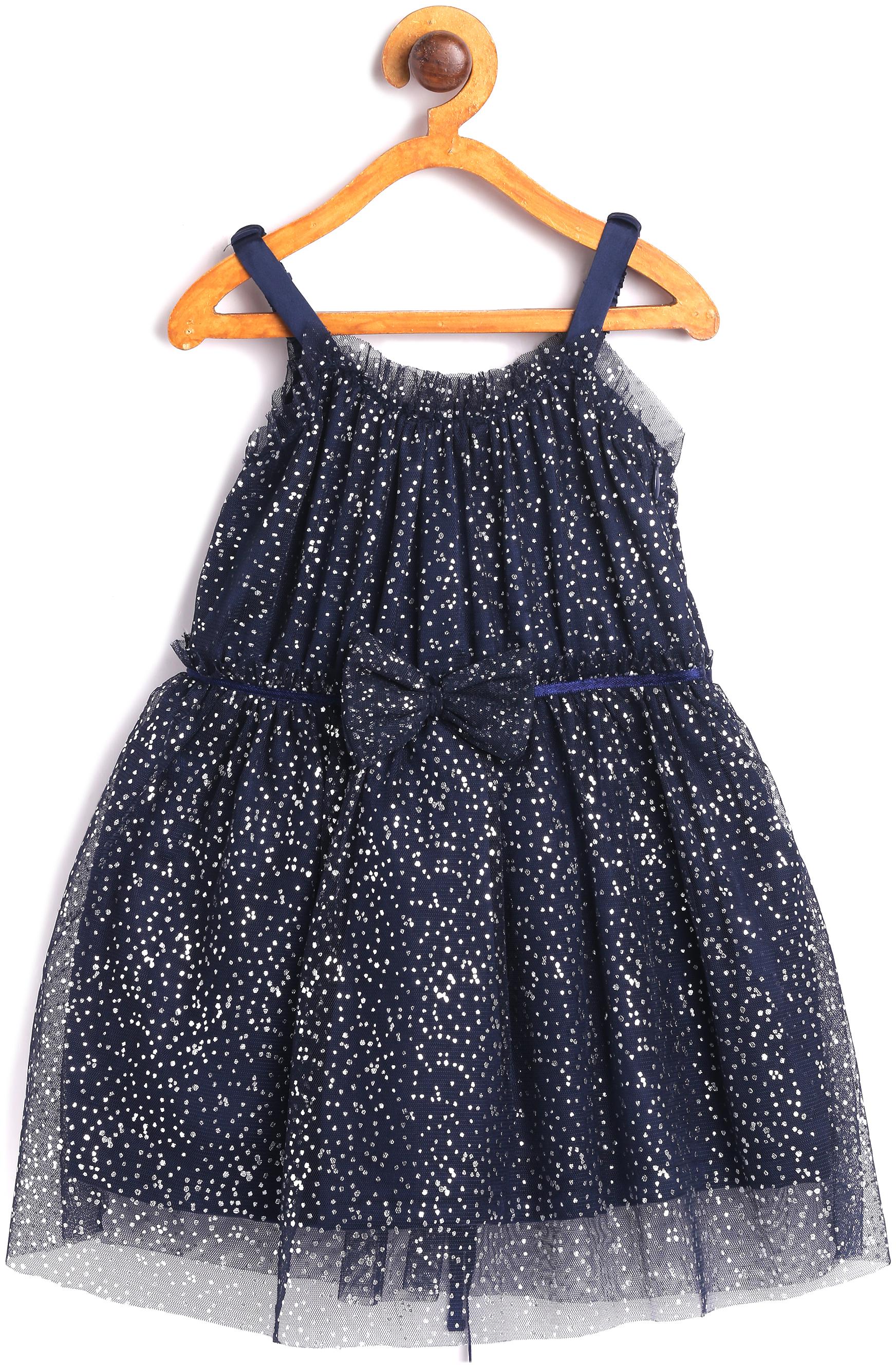 

612 League Baby girl Cotton Printed Princess frock - Blue
