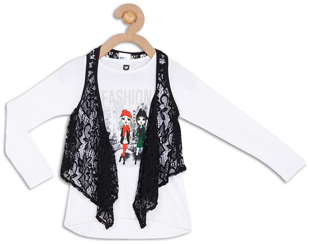 

612 League Girl Cotton Printed T shirt - White