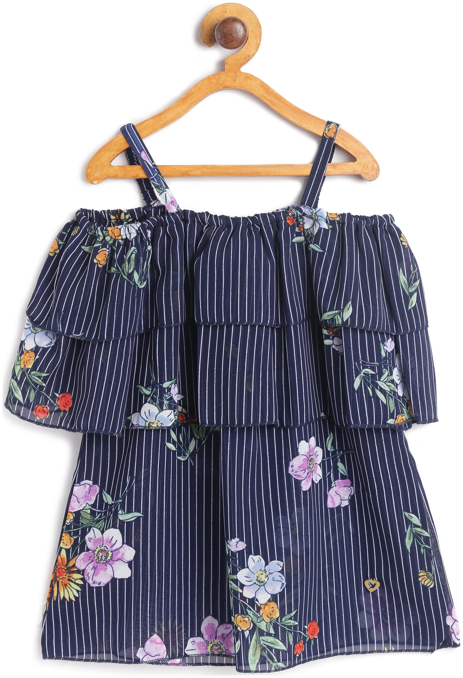 

612 League Girl Cotton Printed Top - Blue