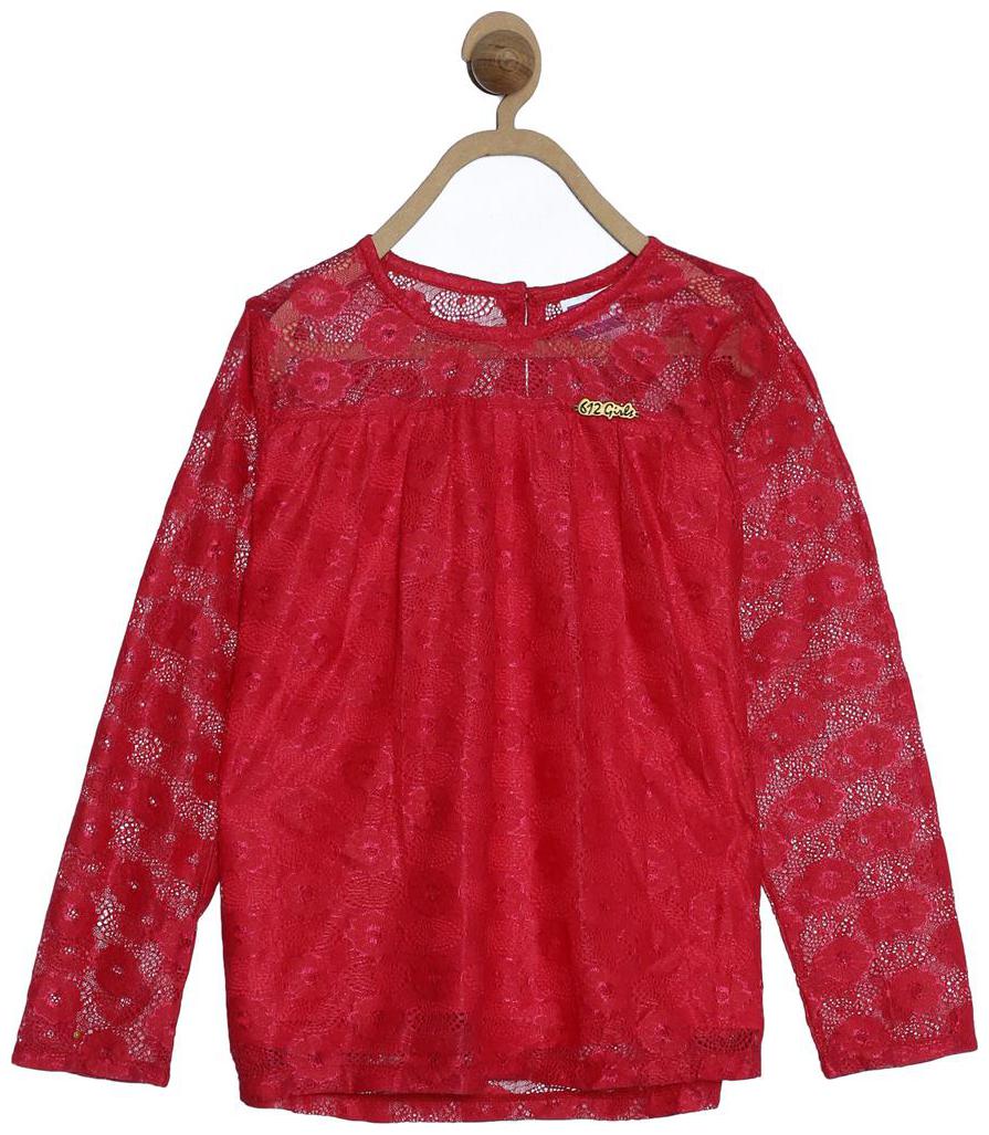 

612 League Girls Pink LACE TOPS