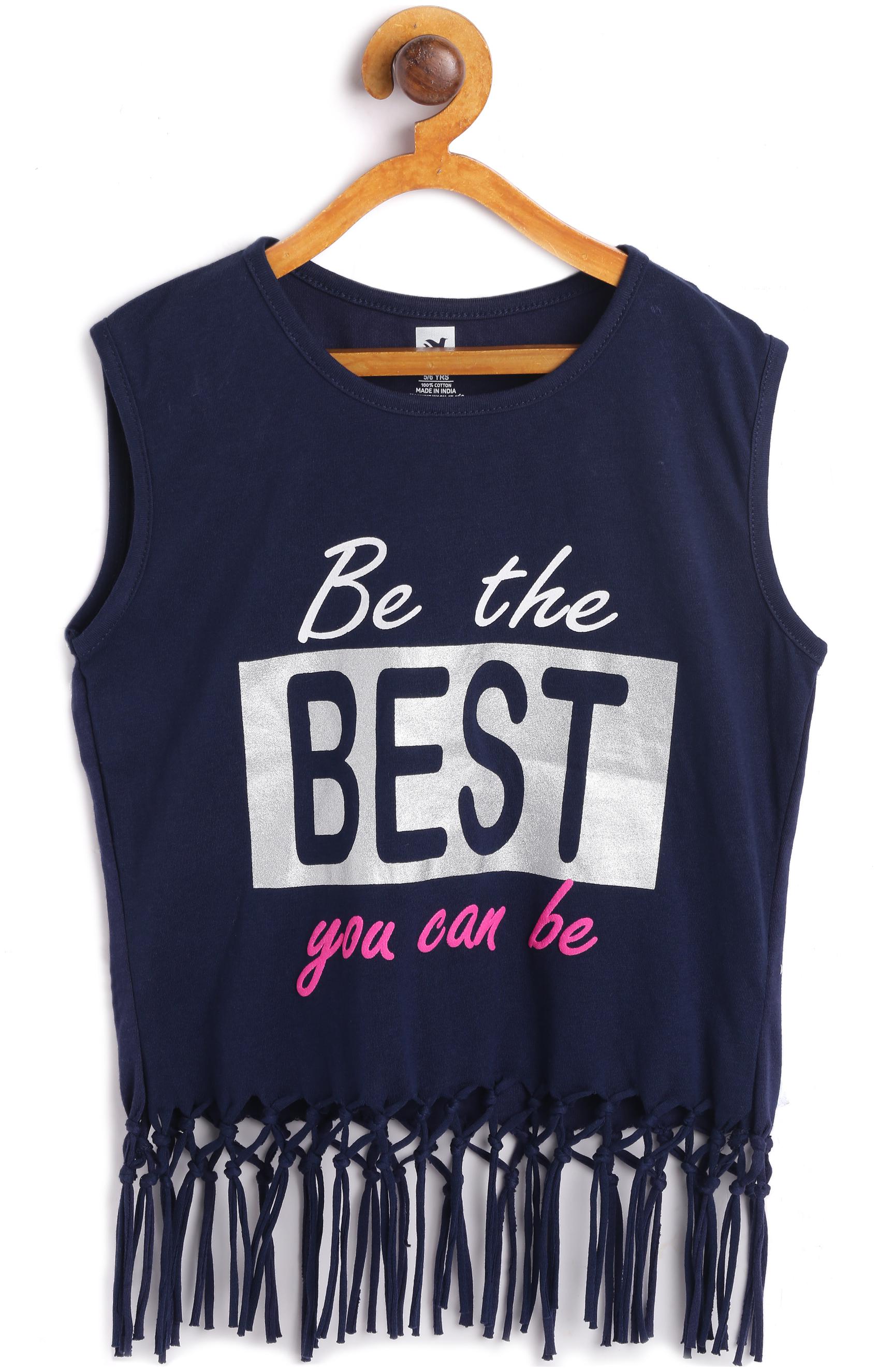 

612 League Girl Cotton Printed Top - Black