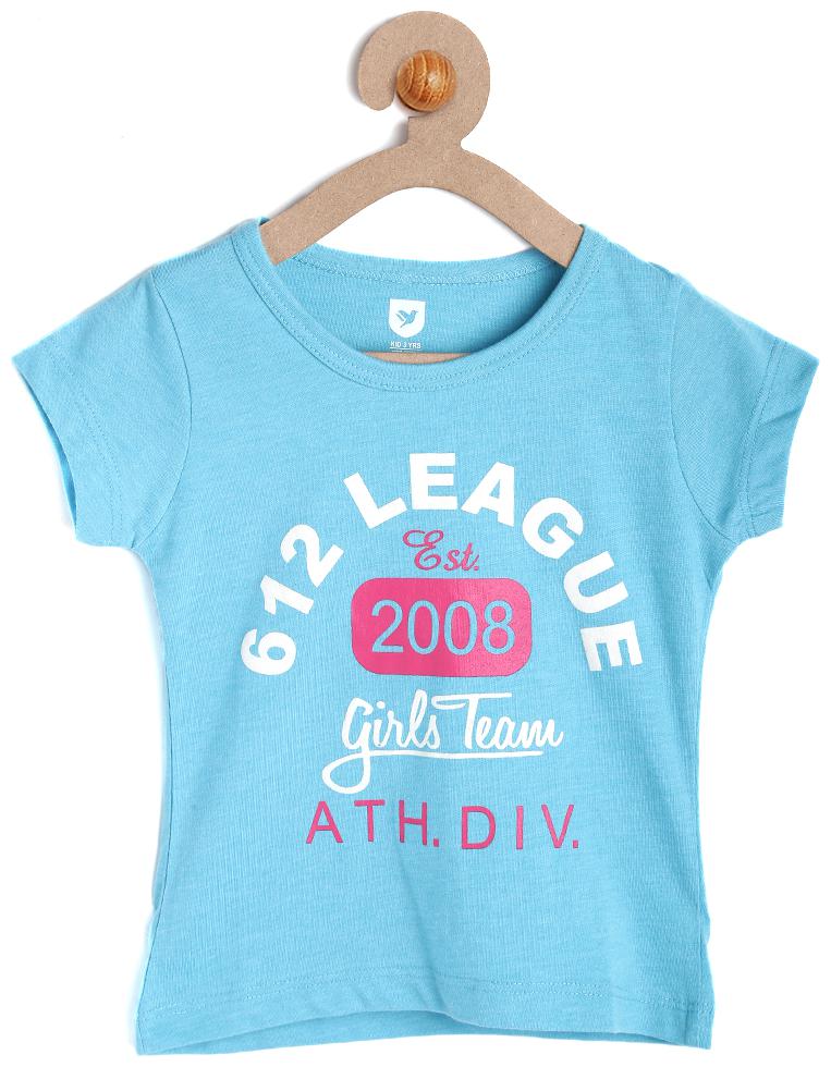 

612 League Girl Cotton Printed Top - Blue