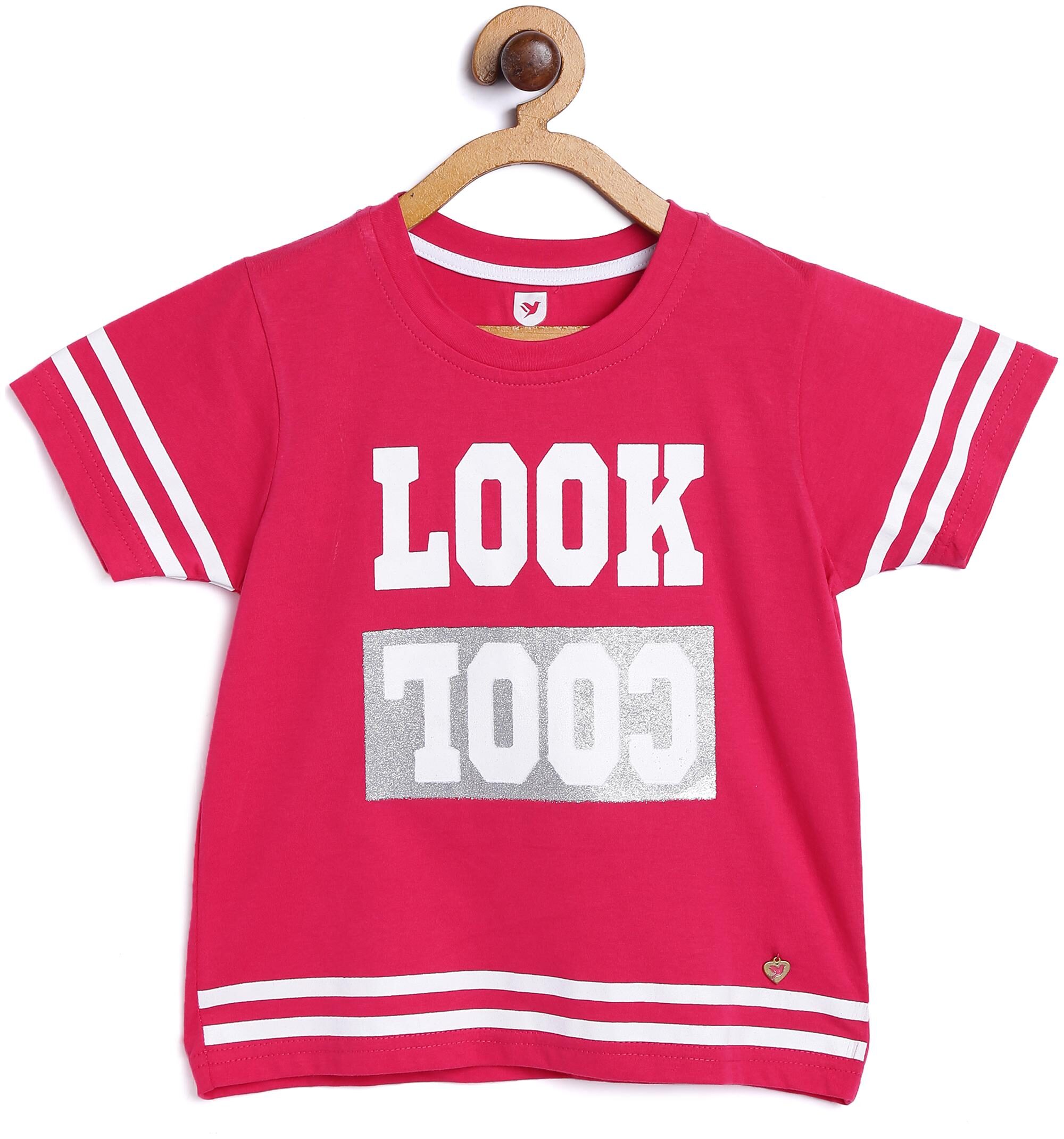 

612 League Girl Cotton Printed Top - Red